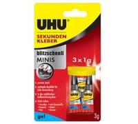 UHU Colle instantanée Minis Gel – Prise instantanée – 3 tubes de 1 g