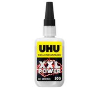 UHU Colle Instantanée XXL - Colle Gel Extra-Forte Pour Tout Réparer | Multi-Supports : Plastique, Métal, Bois, Matériaux Non Poreux - Résistante à L'eau, UV et chocs - Transparente - Tube 50 g