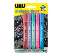 UHU Colle pailletée métallique, tubes de 5 x 10 ml