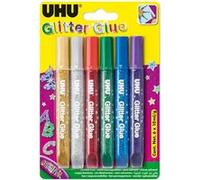 UHU Colle scintillante Glitter Glue Original, contenu:6x10ml G