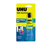 UHU Colle spéciale plastique dur - colle idéale pour toutes les matières plastiques courantes , transparente, tube 30g