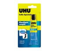 UHU Colle spéciale plastique souple - colle idéale pour toutes les matières plastiques souples, transparente, tube 30g