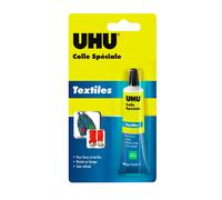 UHU Colle spéciale textiles - Colle idéale pour les ourlets et réparer les trous et déchirures dans les vêtements, transparente, tube 20g