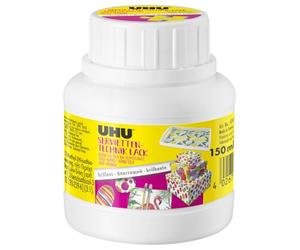 UHU Colle Vernis - Colle Et Vernis Créatif Enfant Et Loisir Créatif | Travaux Manuels Et Puzzles - Colle Et Vitrifie - Sans Solvants - Transparente - Flacon 150 ml