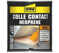 UHU Contact Néoprène -Colle Contact Extra Forte Gel | Universelle Ultra Puissante - Multi Matériaux : Métal, Cuir, Caoutchouc, Bois - Adhérence Immédiate - Transparente - 215 g