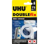 UHU Doublefix intérieur extra fort - Ruban adhésif double face, ultra puissant, blanc, rouleau 1.5mx19mm