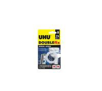 UHU Doublefix intérieur extra fort - Ruban adhésif double face, ultra puissant, blanc, rouleau 1.5mx19mm