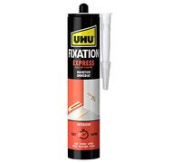 UHU Fixation Express - Colle De Fixation Et De Montage | Ultra Forte Et Rapide - Tous Matériaux: Bois, Pierre, Métal, Verre, Plastique - Formule Acrylique - Blanche - Cartouche 370 g