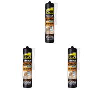 UHU Fixation néoprène - Colle extra forte & rapide pour une fixation facile et solide de toutes sortes de matériaux, beige, cartouche 350g (Lot de 3)