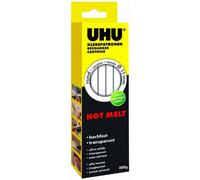 UHU Heißklebepatronen Hot Melt, Transparente Klebepatronen, 11 mm Durchmesser, transparent, 200g