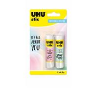 UHU LOT DE 2 STIC BLANC 8,2G PASTEL