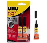 UHU Lot de 2 tubes de colle Super Glue multi-usages et ultra rapide