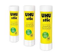 Uhu Lot De 3 Bâtons De Colle Sans Solvants 8,2g/21g/40g