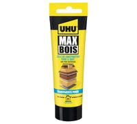 UHU Max Bois - Colle à Bois - D4 Intérieur/Extérieur - Extra Forte | Colle Bois de Construction Pour le Montage, L'assemblage, Placage - Séchage Rapide - Sans Solvant - Transparent - 85 g