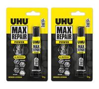 UHU Max Repair Power Lot de 2 adhésifs flexibles transparents