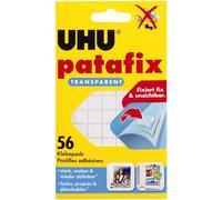 UHU Pastilles adhésives Patafix détachable Transparent Etui de 56