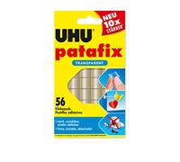 UHU Pastilles adhésives Patafix détachable Transparent Etui de 56