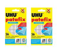 UHU Patafix appareil multi-cuisson Coussinets adhésif double face Transparent [2 x Lot de 56]