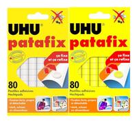 UHU Patafix blanche - pastilles adhésives prédécoupées, pâte à fixer, repositionnables, blanche & Patafix originale - Pastilles adhésives prédécoupées, repositionnables, jaune, 80 pastilles