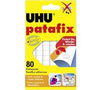 UHU Pastilles adhésives Patafix 48810 – repositionnables, décollables – Blanc – Lot de 80