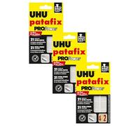 UHU Patafix Propower - pastilles adhésives prédécoupées, pâte à fixer, ultra-fortes (jusqu'à 3 kg), repositionnables, noir, 21 pastilles (Lot de 3)