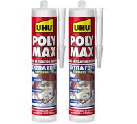 UHU Poly Max - Mastic-Colle Extra-Fort Invisible Séchage Rapide - Pour Coller, Assembler, Jointer - Tous Matériaux & Surfaces - Intérieur/Extérieur - Sans Solvants - Transparent - Cartouche 300 g