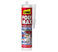 UHU Polymax extra fort invisible- Mastic/colle MSP pour coller, assembler et jointer, séchage rapide, sans solvants, transparent, c