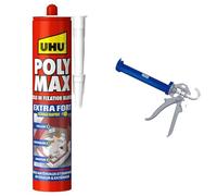 UHU Polymax extra fort- Mastic/colle de fixation MSP pour coller, assembler et jointer & Alyco 198805 Pistolet renforcé de 225 mm pour tubes de silicone et mastic