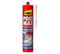 UHU Polymax extra fort - Mastic/colle de fixation MSP pour coller, assembler et jointer, séchage rapide, sans solvants, blanc, cartouche 425 g