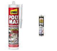 UHU Polymax prise immédiate invisible- Mastic/colle de fixation MSP pour coller, assembler & Pattex Ni Clou Ni Vis | Fix Crystal - Colle de fixation extra forte pour intérieur et extérieur