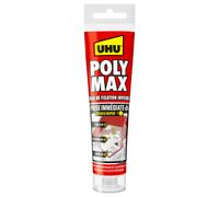 UHU Polymax prise immédiate invisible- Mastic/colle MSP pour coller, assembler et jointer, ultra solide, sans solvants, transparent, tube 115 g