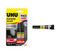 UHU Power glue liquide control - colle extra forte, instantanée, technologie anti-goutte & Colle tout super - Colle instantanée gel super puissante, super rapide et super résistante