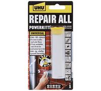 UHU Colle à réparer Powerkitt universel - Pâte époxy 2 composants pour coller, combler, étanchéifier, réparer, intérieur et extérieur, Gris, 60g