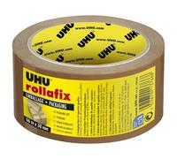 UHU Rollafix - Ruban Adhésif Emballage Pour Déménagement Et Colis | Ruban D'Emballage Marron Pour Boîte, Carton, Paquet - Se Déchire à la Main - Sans Solvants - Ruban de 66 m x 50 mm
