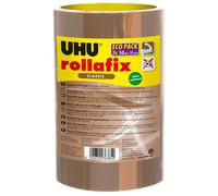 UHU Rollafix Ruban adhésif d'emballage en polypropylène silencieux 46 microns 50 mm x 50 m - Havane - Lot de 3