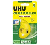UHU Roller De Colle - Ruban Adhésif Double Face Repositionnable | Application Rapide Propre Précise - Collage Instantané Photos, Papier, Carton - Sans Solvants - Transparent - 9,5 m X 6,5 mm