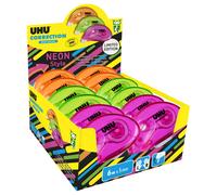 UHU Roller de correction Mini 5mm x 6m Neon translucide - Pack 10 + 2 OFFERTS
