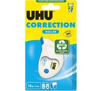 UHU Rollers Correcteur - Ruban Correcteur Compact - Rapide Propre Et Précise - Avec Capuchon Protecteur Et Vis D'Ajustement De La Bande - Fournitures Scolaire Et Bureau - Blanc - 10m X 5 mm