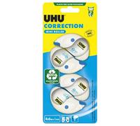 UHU Rollers Correcteur Minis- Ruban Correcteur Blanc Ultra Résistant | Rapide, Fluide, Propre Et Précis - Avec Capuchon Protecteur - Fournitures École Et Bureau - Blanc - 4 Rollers 6 m X 5 mm