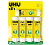 UHU Stic - Bâton de Colle Sans Solvants - Colle Enfant, Loisirs Créatifs, Bureau, Maison, École - Blanche - Fournitures de Bureau - Lot de 5 Stics de 40 g