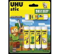 UHU Stic - Bâton de Colle Sans Solvants - Edition Sonic - Colle Enfant, Loisirs Créatifs, Ecole, Maison - Blanche - Fournitures de Bureau - Lot de 5 Stics de 8,2 g