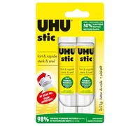 UHU Bâton de colle Stic sans solvants, blanche – Lot de 2 (2 x 21 g)