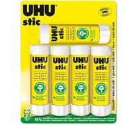 UHU Stic Batons de Colle sans solvant, 40 g, Lot de 5, Blanc, 5 x 40 g Stic