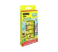 UHU Stic - Edition Bob L'Éponge - Bâton de Colle Sans Solvants | Tube De Colle Blanc, Enfant, Loisirs Créatifs, Maison, Fourniture De Bureau, École - Boîte Collector de 8 Stics de 8,2 g