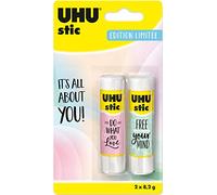 UHU Stic - Édition Limitée Pastel - Bâton de Colle Sans Solvants | Tube De Colle Blanc, Enfant, Loisirs Créatifs, Maison, Fourniture De Bureau, École - Lot de 2 Stics de 8,2 g