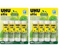 UHU Stic ReNATURE - Bâtons de colle sans solvants, blanche, lot 4 stics de 40g (Lot de 2)