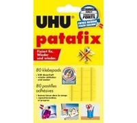 UHU© UHU Patafix Original Lot de 80 pastilles adhésives réutilisables Jaune