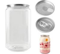 UIBAO Gobelets en Forme de canette,Contenants Transparents avec Couvercle,Bouteille de jus Polyvalente pour café glacé,Smoothies,bière et Cocktails 200pcs