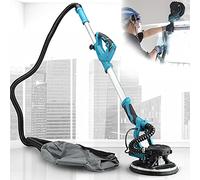 UIBAO Ponceuse Girafe Mur et Plafond 1800W,1000-2100RPM,5Vitesses Réglables,avec Disque Ponçage 20pcs,Lampe à LED,Tuyau de 2M pour Extraction de la Poussière et Sac à Poussière,220V