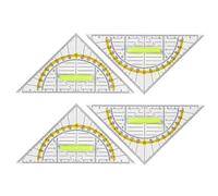 UIEXAY 4 Pcs Equerre Ecole Rapporteur,Règle Equerre Rapporteur Equerre de Géométrie Hypoténuse Kit Geometrie Triangle Equerre avec Poignée Equerre de Géométrie pour Etudiants Enfants Bureau